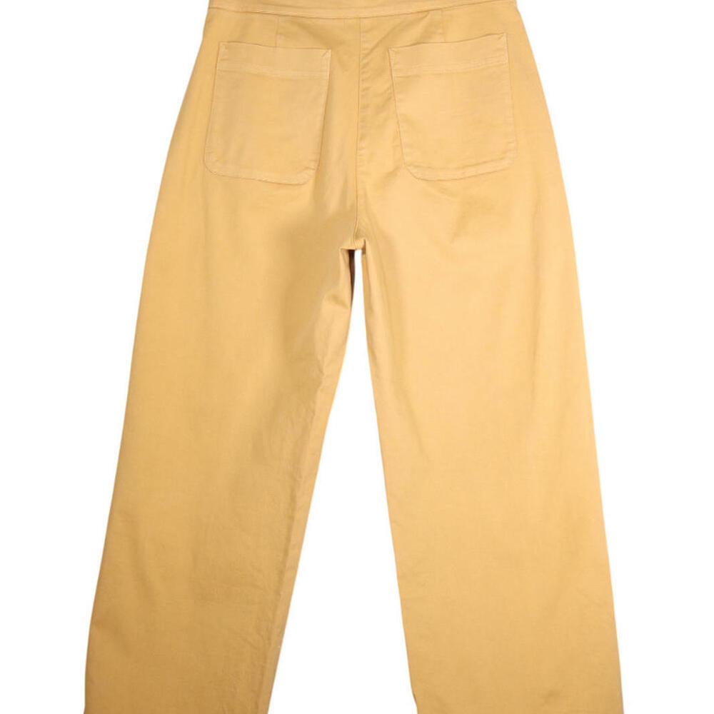 The Group Babaton Womens Size 8 Yellow Wide Leg High Rise Cropped Trouser Pants - Picture 7 of 7
